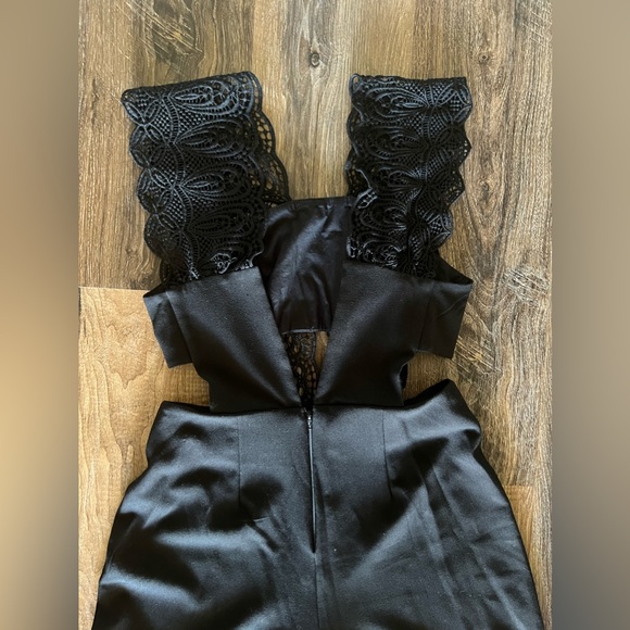 Black/Lace Jumpsuit with Cut Outs. - Picture 1 of 6
